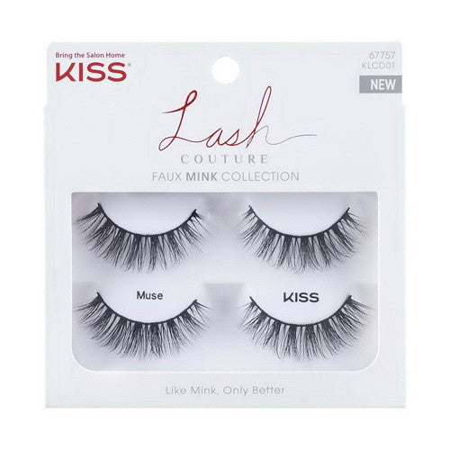 Kiss Lash Couture Faux Mink Eyelashes, Muse Double Pack, 2 Pair
